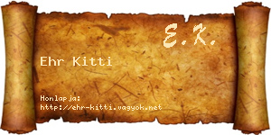 Ehr Kitti névjegykártya